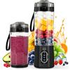 MIAOKE Frullatore Portatile Per Frullati, Frullatore Personale Ricaricabile Da 700 Ml, Con Funzione Automatica E A Impulsi, Con Bicchiere E Coperchio Da Viaggio, 6 Lame Affilate