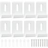 ktxaby 8 supporti per specchi in metallo per montaggio a parete, con viti, resistenti, in acciaio inossidabile, per montaggio senza cornice, per esposizione di piastrelle da parete (bianco)