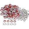 QUARKZMAN 300 Set Kit Occhielli in Metallo 10mm 2/5 Foro Occhielli per Teloni Piccolo Occhiello con Rondelle per Scarpe Vestiti Cintura Etichetta Borsa Tessuto Pelle Progetto, Rosso