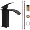 VirtuGro Rubinetto Bagno Lavabo Rubinetto a Cascata Miscelatore Lavabo Bagno Monocomando a Doppio Comando a Cartuccia in Ceramica Risparmio Idrico Risparmio Energetico Cromato Argento/Nero/Oro (Nero)