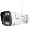Foscam Telecamera IP, V5P, Dual WLAN, 2,4/5 GHz, 5 MP, sicurezza, rilevamento umano/veicolo, audio, visione notturna a colori, sirena di allarme.