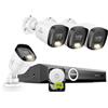 SANNCE Kit Videosorveglianza Esterno PoE 6MP NVR 8 Canali con Hard Disk da 1TB 2K/3MP 4 Telecamere Poe con LED Smart IR, Riconoscimento Intelligente Persone/Veicolo, Notturna a Colori 65 Piedi