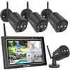 SecuFirst Kit Telecamere Videosorveglianza Esterno,con 7 Monitor Touchscreen NVR, 4X Videocamera Sorveglianza Esterno 2K,Funziona senza Wi-Fi, 64 GB di memoria, Espandibile a 2TB.