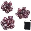 DollaTek Dadi poliedrici con Punto Glitter Set Giochi da Tavolo Dadi 3 Set Dadi 3 x 7 (21 Pezzi) Serie Die D20 D12 D10 D8 D6 D4 Dadi DND DND Rpg MTG Doppi Colori One Piece (Rosso)