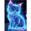 Artinhand Grandi puzzle per adulti 1000 pezzi animale carino gatto blu incandescente puzzle in legno impegnativo regalo per amici famiglia decorazione casa puzzle