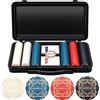 SLOWPLAY Set poker in ceramica Nash, fiches 12 g/43 mm, Texas Hold'em | 300 pezzi senza valore; valigetta premium in PC; fiches in composito ceramico; Art Déco