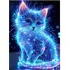 Artinhand Grandi puzzle per adulti 500 pezzi animale carino gatto blu incandescente puzzle in legno impegnativo regalo per amici famiglia decorazione casa puzzle