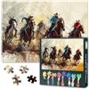 TISHIRON Puzzle da 1000 pezzi western cowboy puzzle per adulti deserti cowboy puzzle sfida gioco attività di famiglia, decorazione per la casa, 50 x 70 cm
