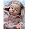 LFdolls Bambola Realistica in Vinile, 45 cm Bambole Reborn, Beige, Dettagli Realistici, Reborn Bambola Femmina con Vestito in Maglia e Bottoni, Regalo di Natale Ragazzi e ragazze per Bambini 3+ Anni
