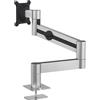 Durable 508423 Braccio Porta Monitor Pro con Perno per Foro Passacavo, Braccio Estensibile per Schermo da 21-27" con Attacco Vesa, Ruotabile di 360°, Argento