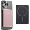 Intenso MW5000 Power Bank Magnetico 5000mAh - MagSafe, Wireless Charging 15W, USB-C PD 20W, Piatto & Compatto - Testato in Germania - Rosé