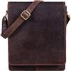 LEABAGS London Borsa a Tracolla in Pelle - Messenger Vintage Unisex - Piccola Borsa in Vera Pelle dallo Stile Casual ed Elegante - Crossbody per l'Uso Quotidiano