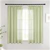 Woaboy Tende Corte per Interni Finestre Voile Trasparenti con Fettuccia Tende a Panello Morbidi Moderne per Camera da Letto Soggiorno Bambini 2 Pezzi 140x145cm Verde