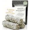 MAMAMI 3 Smudge di Salvia Bianca Naturale + Guida al Rituale Inclusa | Fumigazione per Purificazione Energetica, Meditazione, Yoga e Benessere | Raccolta Sostenibile | (3 Salvia Bianca)