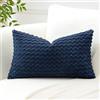 Artscope Federe Cuscini in Velluto a Coste per Divano 40x60cm Copricuscini di Bolla Geometrico Decorativa per Salotto Moderno Cuscino per Camera da Letto, Blu Scuro