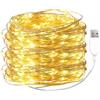 ENLACE Catena luminosa a LED USB, 20 m, 200 LED, bianco caldo, filo di rame