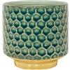Nordring - Vaso decorativo retrò, vaso vintage per piante da interno, vaso per piante grasse Goldy S (10 cm ø), verde pino, ceramica
