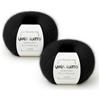 Kalapanta Gomitoli Mohair e Seta per lavoro a maglia, Lana Gatto Linea Luxury Silk Mohair, 50 gr., 424 mt, (Nero - 6037, 2)