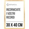 Estancia Cornice Dorata in Legno 30x40 cm con Vetro Plexi Infrangibile | Moderna Oro Portafoto 40x30 cm