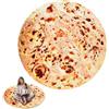 XIMEY Coperta Burrito Tortilla, Round Burrito Tortilla Monofacciale, Tortilla Blanket in Flanella, Coperta Taco Divertente Creativa, Tortilla Burrito per Interni e Esterni (150CM, C)