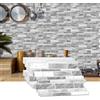 AMOYUN 16 Pezzi 3D Adesivi per Piastrelle, Piastrelle Adesive Cucina Retro Piastrelle Adesive per Cucina 15x30cm Autoadesiva Resistente al Calore Impermeabile Vinile Decorazione Della Casa per Bagno