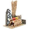 Moranduzzo Fuoco con Lampada Effetto Fiamma 10x6,5x11,5 cm - Mini Accessorio per Presepe, Realizzato a Mano in Italia