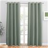 PONY DANCE Tende Oscuranti Verde Salvia per Interni Tende Termiche Isolanti per Salotto Curtains per Cameretta Bambini con Anelli 2 Pezzi L 132 x A 200 cm