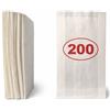 VEZODEK Bianco 200 Sacchetti Carta Kraft Piccoli per Alimenti 20x12cm | Sacchettini Caramelle Festa Compleanno Bambini Sacchetto Regalo Confetti Popcorn