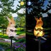 YZYOE Solare alimentato coniglio luci di lettura, giardino decorativo resina carino animale terra lampada, tramonto senza fili all'alba luci a LED impermeabile.