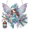MEIYUDA 5D Diamond Painting Pendente Kit Completo Fata, Pittura Diamante per Bambini Acchiappaluce, Fai-da-te Diamond Painting DIY Strass Ricamo a Punto Croce Decorazione per Casa