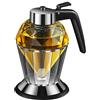 DEARBAG Dispenser per miele in vetro da 200 ml con supporto, dispenser per sciroppo, olio d'oliva, aceto, dispenser a forma di diamante, vaso per miele, sciroppo d'acero accessori da cucina