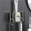 CavspkArt Dispenser automatico di dentifricio e portaspazzolino, impermeabile, montaggio a parete, dispenser di dentifricio con 4 scomparti per spazzole e 2 tazze, organizer per accessori da bagno (verde)