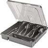 HIMAugbo Portaposate con coperchio portatile, compatto per vacanze in campeggio, viaggi, giardino, 30x30x7 cm, nero
