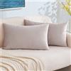 EMEMA Federe in velluto Copricuscini Decorativi Fodere Quadrate per Cuscino per Divano Camera da Letto Casa 30x50 cm Confezione da 2 Cuore di Legno