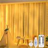 BELLALICHT Tenda luminosa a 200 LED, luce bianca calda, 3 m x 2 m, con 8 modalità, con telecomando a 10 ganci, timer regolabile per interni ed esterni, decorazione per feste, finestre, balconi