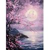 ZGDYi 5D DIY diamond painting paesaggi, Fiore di luna Diamond Painting Kit Completo, Adulti principiante Pittura Diamante,diamond painting personalizzato, Arte Creativa per Casa e Regalo (30x40cm)