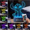 Get Trend Disney Stitch LED Luce Notturna, USB & Alimentato a Batteria Luci con 16 Colori e 4 Modalità, Lampada da Comodino con Luminosità Regolabile (Multi Stitch)