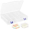 HJYIMYI 40 Pezzi Organizzatori di Piccole Perline, 5,2 x 5,2 x 2 cm Piccoli Contenitori in Plastica Trasparente, Mini Scatole di Plastica Trasparente con Coperchio per Perline, Strass, Gioielli, Artigianato