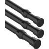 GDEVKHN 3 pezzi Asta di serraggio per tende, asta di tensione senza foratura, asta telescopica per il serraggio, asta per tende a molla per il serraggio- Nero,92-125CM(diametro 13mm)