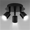 URAQT Faretti da Soffitto Orientabili, Faretti LED da Soffitto con 3 Attacco GU10, Lampadario Faretti LED Soffittos, Moderna Faretto da Parete Interno per Barra, Cameretta,Cucina,Senza Lampadina, nero