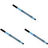 Schneider Penna a sfera Writing Instruments Slider Edge, modello con cappuccio, XB, nera, colore fusto ciano-nero, 1 pezzo (Confezione da 3)