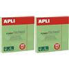 APLI 19084 - Note adesive FUNNY 75 x 75 mm - Blocco da 100 fogli verde pastello (Confezione da 2)