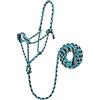 Weaver Equine Weaver Leather Corda Treccia Hltr W/LD, tu/Br/TN, Capestro Unisex, Turchese/Marrone/Marrone Chiaro, Average Horse