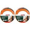 Tesa Nastro per Intonaco in PVC - Con supporto rinforzato in PVC, per intonacature all'esterno - Resistente alle temperature, strappabile a mano - Arancione - 33 m x 50 mm (Confezione da 2)