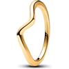 PANDORA Timeless Anello ondulato placcato in oro 14k, 58