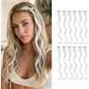 CENCERY 12 Extension Clip-in per Capelli Bianco Crema, Fibra Sintetica, Facili da Applicare, per Donne e Ragazze (Bianco Crema)