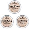 Essence Cosmetics Essence Mattifying Compact Powder, cipria, n. 11, beige pastello, nude, per pelli secche, per pelli impure, opacizzanti, opache, vegane, senza nanoparticelle, confezione da 3 (3 x 12 g)