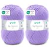 Gründl Big Mamma Uni (Lana per Maglieria, Set per Uncinetto, Filato per Maglieria e Uncinetto Effetto Lana, 100% poliacrilico, 400 g / 1040 m, Spessore del Ferro: 3,5-4,5, 1 x 400 g), Purple