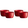 Emile Henry il n. 10 Set di 4 pirofile in Ceramica 10,5 x 10,5 x 6 cm, Ceramica, Grand Cru, 8.5x8.5x7 cm