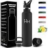 Mulbijeo Borraccia Termica 1 Litro, Senza BPA, Bottiglia Termica, Sottovuoto a Doppia Parete, Termos, 18/8 Acciaio Inox, Borracce Termiche con Cannuccia, Borracce Termiche per Palestra, Sport, Bici